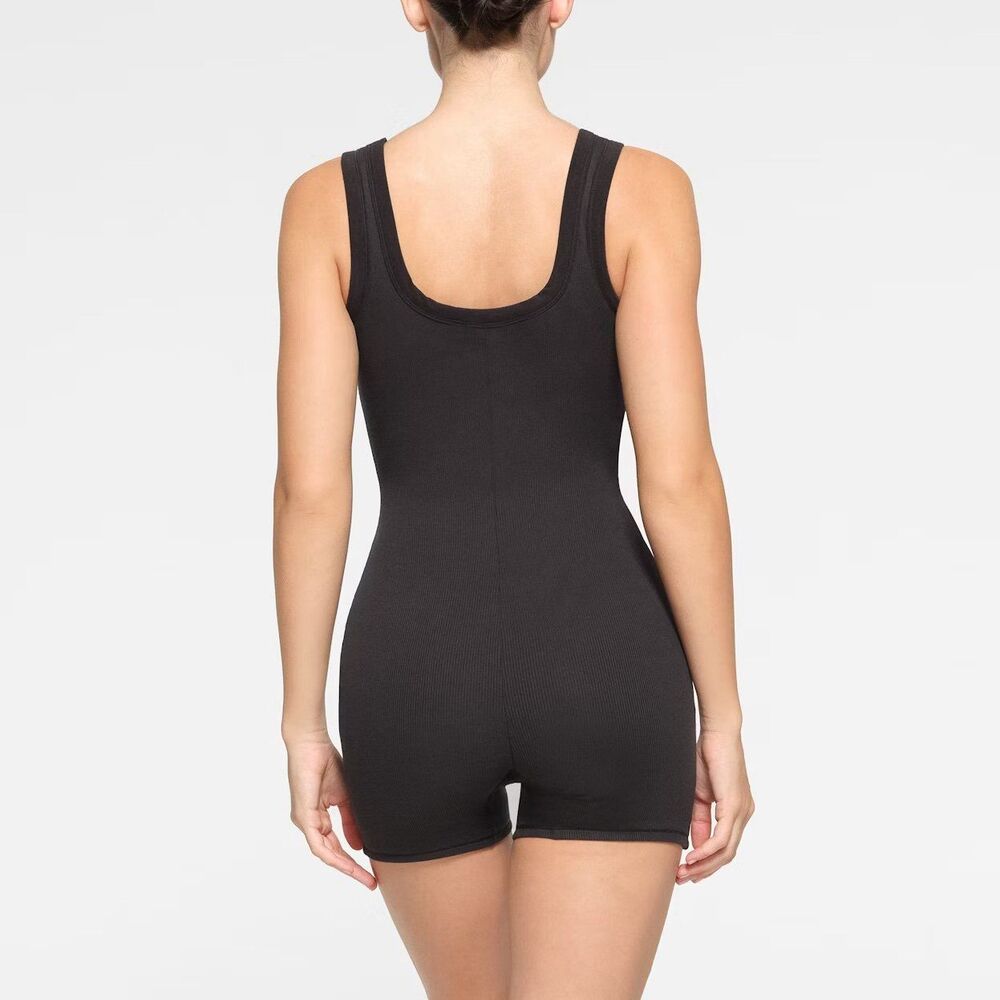 Skims Cotton Rib Onesie Soot Size Small - Picture 2 of 10